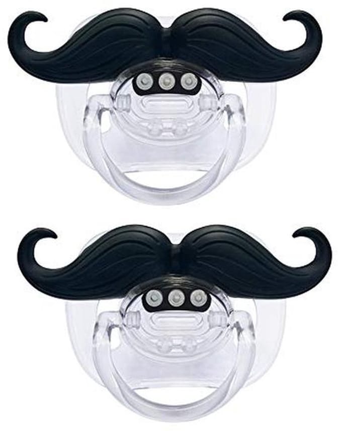 Grappige Fopspeen met Snor voor Baby's en Peuters - Orthodontisch, BPA-vrij, Pack van 2