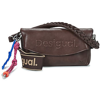 Desigual schoudertas Half Logo Trokel Shoulder Bag Chocolate donkerbruin