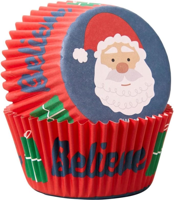 Wilton Cupcakevormpjes Kerstman pk/75