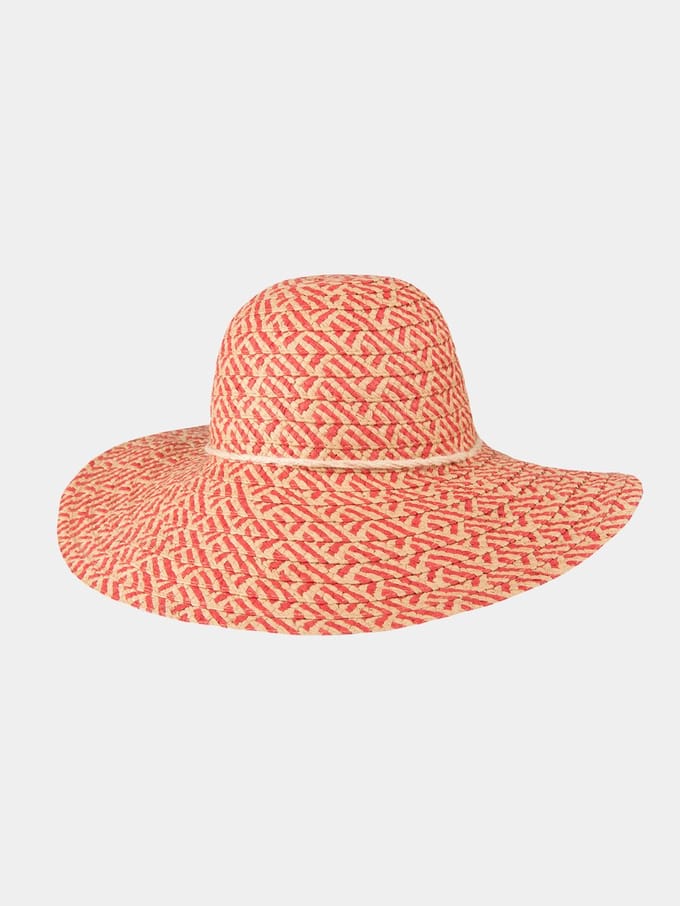 Belle - Toyo flaphoed met brede rand - Rood