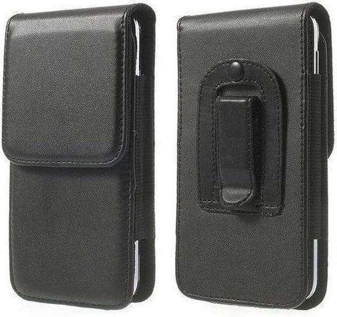Leren flip tasje hoesje + clip broekclip Iphone 12 Mini