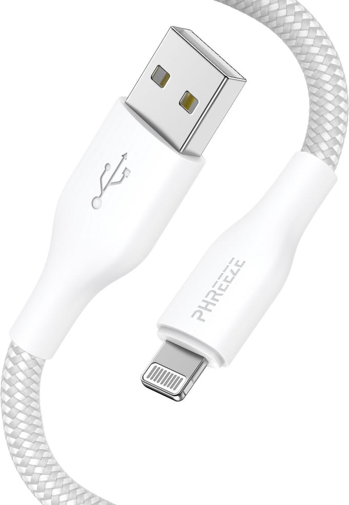 Stevige kabel geschikt voor iPhone met Lightning naar usb - Oplader snoer - 1m nylon wit