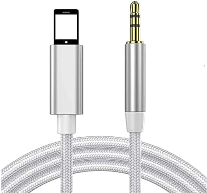 Audio AUX Kabel naar Lightning USB - 3.5mm Hoofdtelefoon Muziek Aansluiting - Audio jack - Autokabel - Zilver