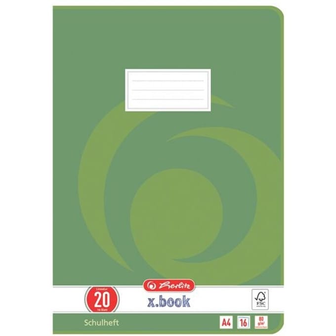 Herlitz schoolschrift x.book, A4-formaat, lijnverdeling 20 / blanco
