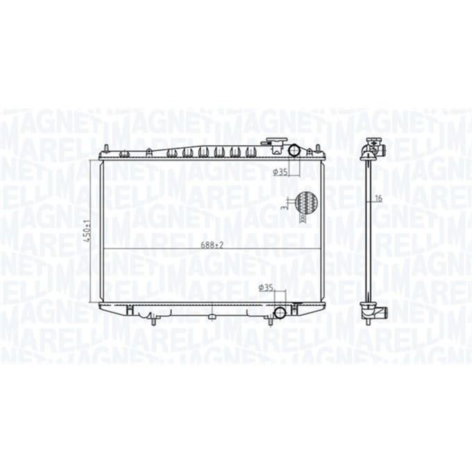 Radiator, motorkoeling MAGNETI MARELLI 350213174500