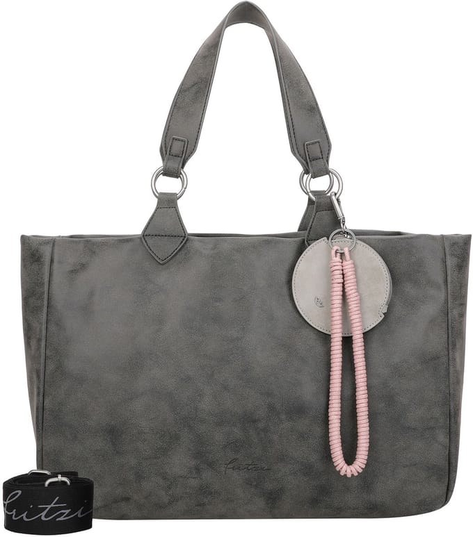 Fritzi aus Preußen Schoudertas Izzy Vintage Shoulder Bag Black Idol Donkergrijs