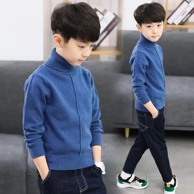 Pull pour enfant Pull col rond Pull tricoté d'hiver Pull d'hiver épais et chaud 140 gray