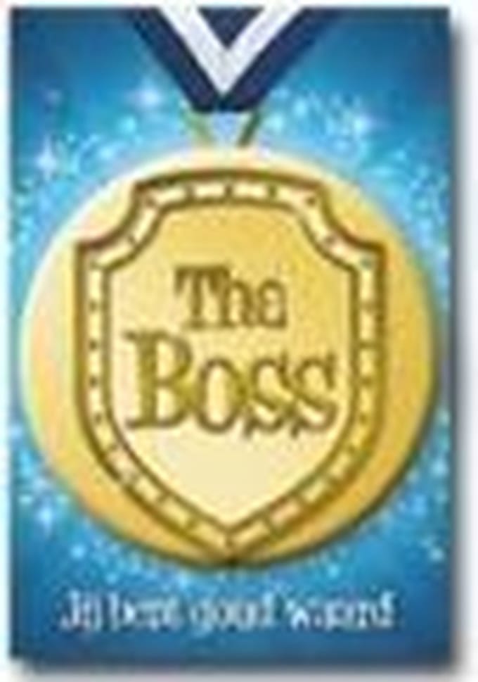 button wenskaart + envelop - The Boss