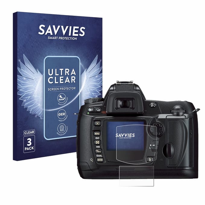 Savvies - Screenprotector voor Nikon D70 - Folie Beschermfolie transparant 6 Stuks