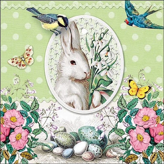 Lunch Servetten White Rabbit Green - Ambiente - 33x33 cm