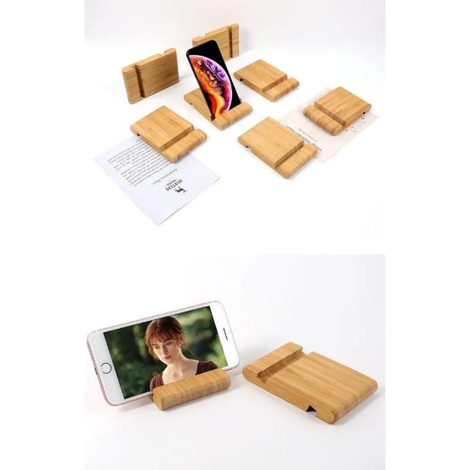Support de téléphone portable en bois, base en bois, pour tablette, iPhone, iPad, ordinateur portable, Samsung, 1 pièce beige