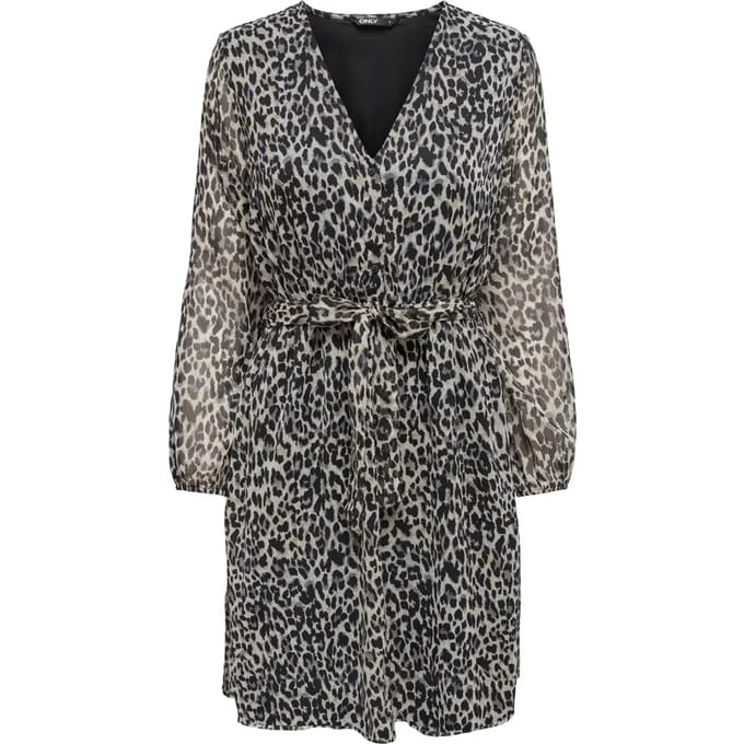 Getailleerde blousejurk met all-over motief model 'CERA'
