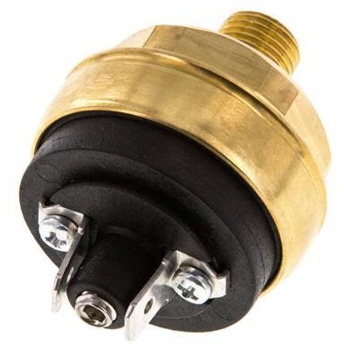 0.2 tot 2bar NC Messing Drukschakelaar M10 42VAC/DC Platte Stekker - PSL-B-N-0P2-2-C-FP