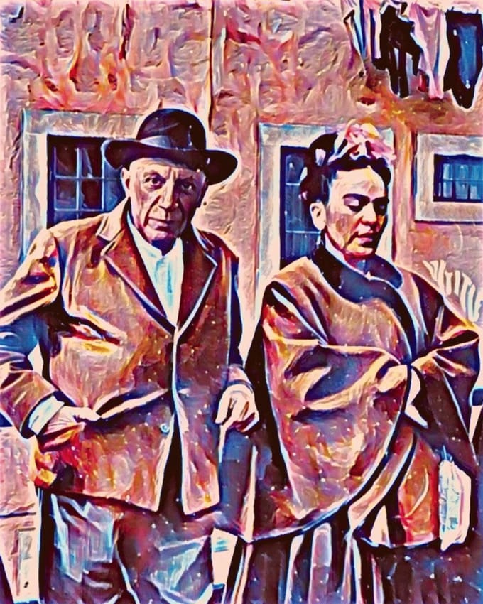 Picasso en Frida Kahlo - Poster - 40 x 60 cm