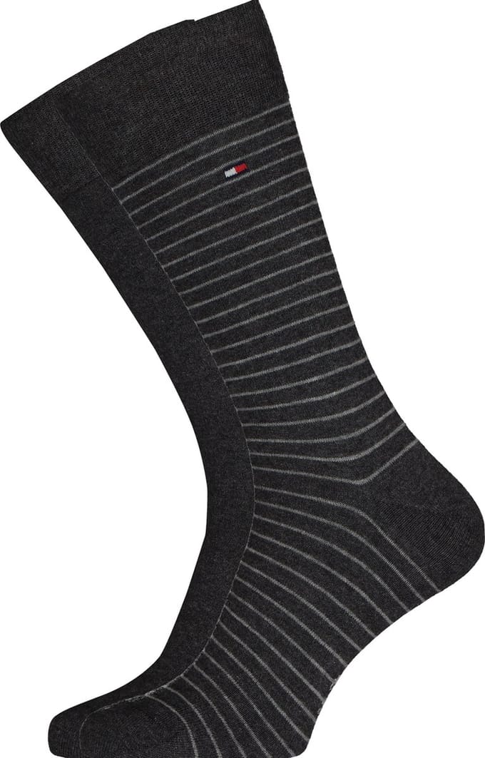 Tommy Hilfiger MEN SMALL STRIPE SOCK 2P Mannen Sokken Maat 47-49