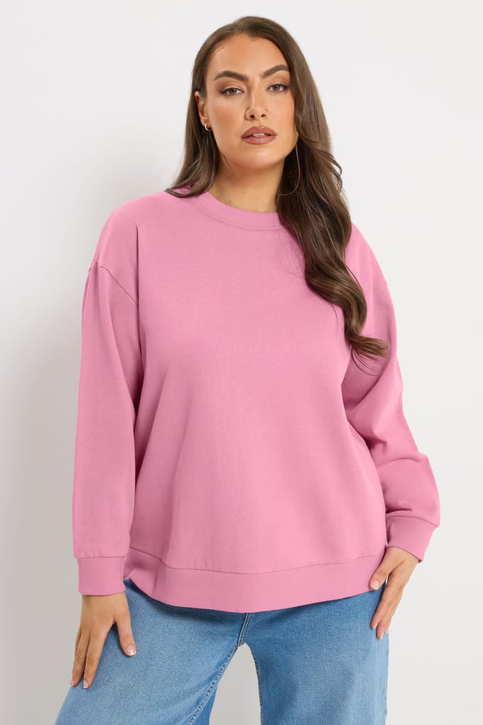 Yours 2 Pack Zwarte En Roze Sweatshirts Size 44