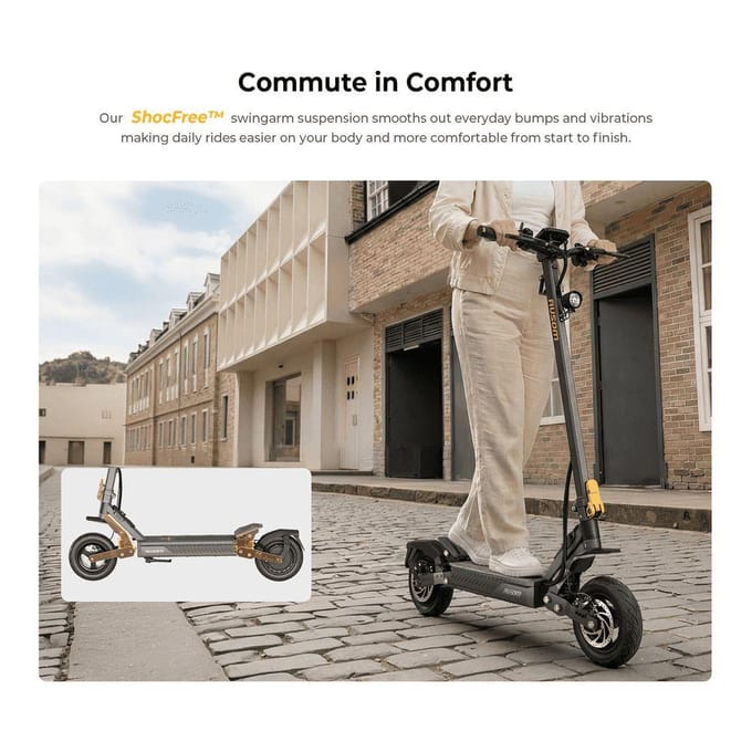 Ausom Gosoul 2 Elektrische Step voor Volwassenen - 70 km Actieradius - 1100W Motor - 10 Inch Tubeless Banden - Schijfremmen met E-ABS - NFC - IP54