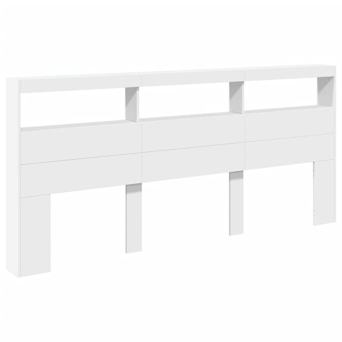 vidaXL - Hoofdbordkast - met - LED-verlichting - 220x17x102 - cm - wit