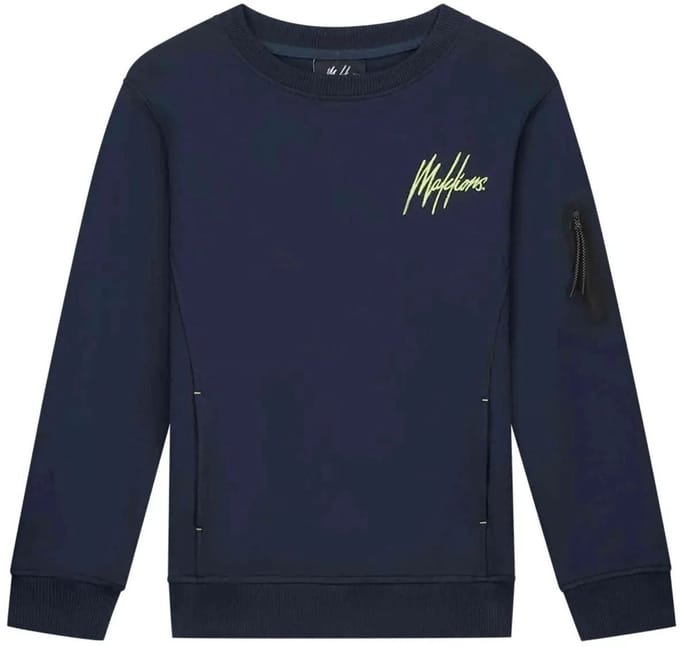 Malelions - Counter Sweater - Navy/Bright Yellow - Maat 164