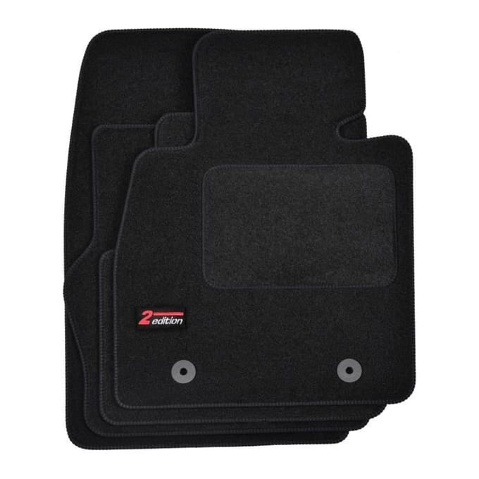 Tapis de sol - Logo - Mazda 2 - Velours noir - 4 stuks - Aanpassing précis