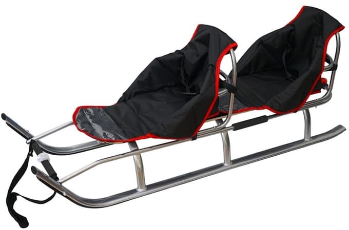 2-in-1 kinderslee van aluminium met rugleuning voor winterplezier
