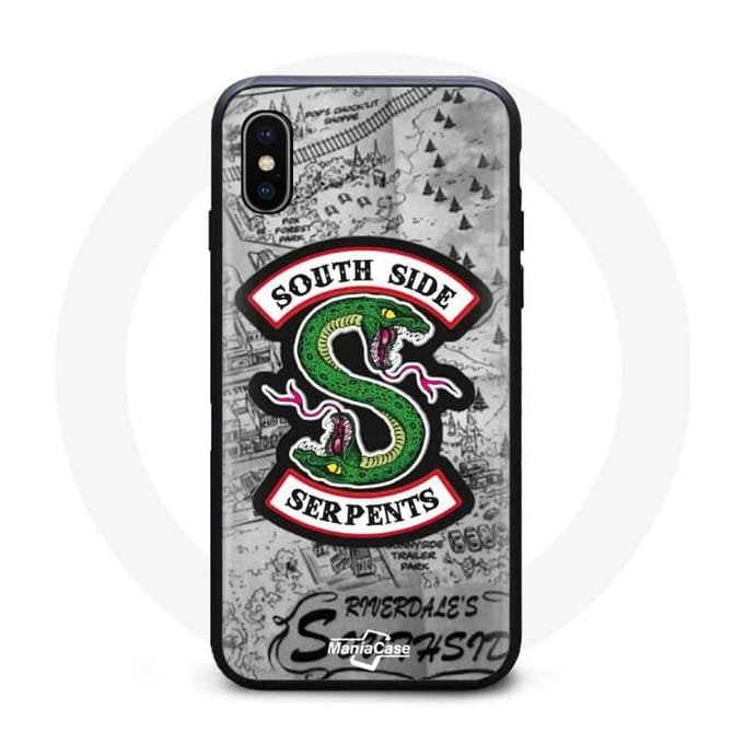 Coque - MANIACASE - Iphone XS max - Souple - Noir - Motif Serpents