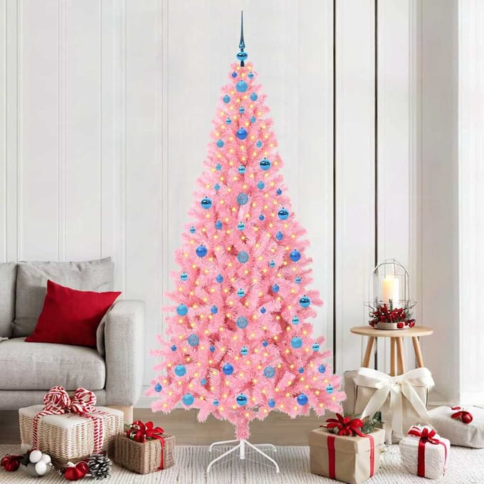 vidaXL - Kerstboom - Roze - 210 - cm - PVC