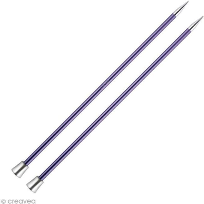 Aiguille à tricoter - KNITPRO - 40 cm - 7 mm - Aluminium coloré - Violet
