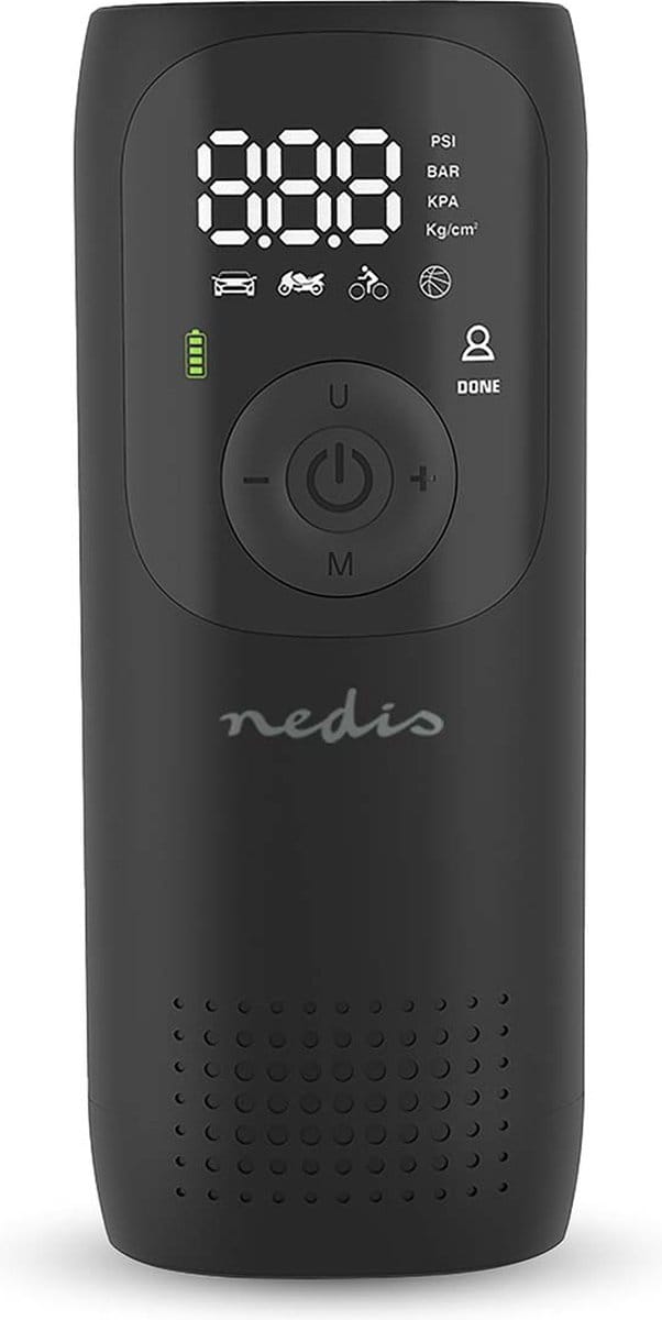 Nedis Draagbare Compressor – Luchtpomp met Zaklamp – Elektrische fietspomp – Bandenpomp
