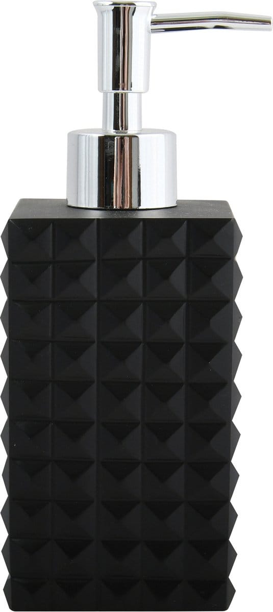 MSV Zeeppompje/dispenser - Kubik - kunststeen - zwart - 7 x 17 cm - 270 ml