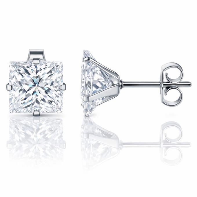 LGT Jewels Stud oorbellen Edelstaal Classic Transparent 6mm