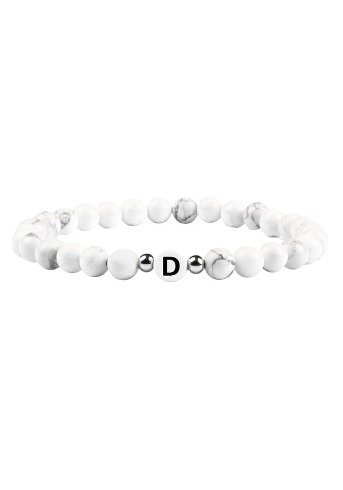good.designs Parelarmband van howlietstenen met de letter D