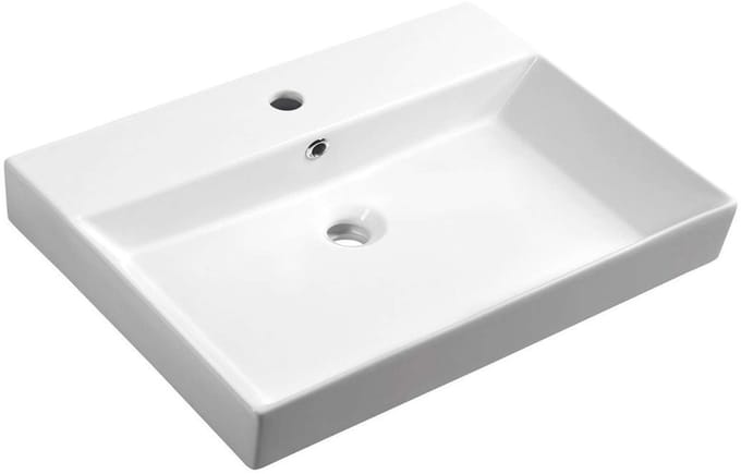Sapho Kare - Meubelwastafel 70x46 cm, 1 kraangat, wit 17070