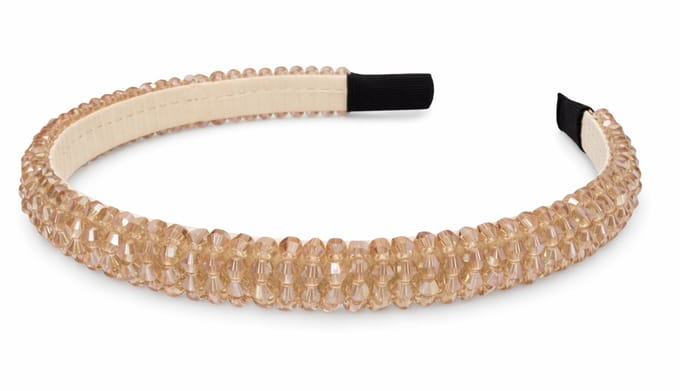 Lajetti Glitter Haarband Goud - Strass Diadeem Bruiloft