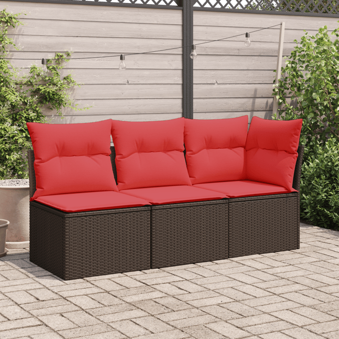 vidaXL - Tuin - Sofa - met - kussen - Bruin - 62 - x - 62 - x - 69 - cm - poly - rattan