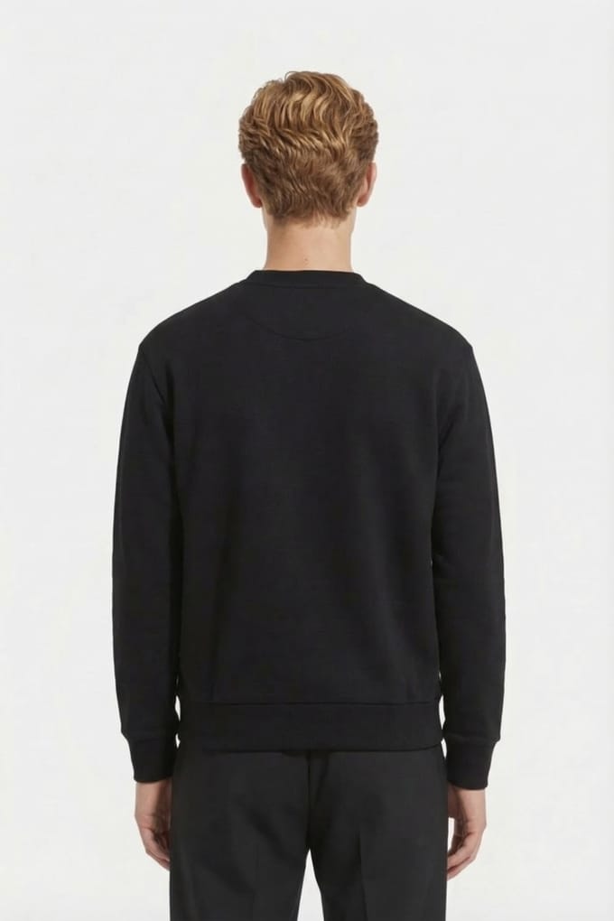 Karl Lagerfeld Black Sweat Crewneck Größe: M | Pullover Outlet | Herren | Schwarz
