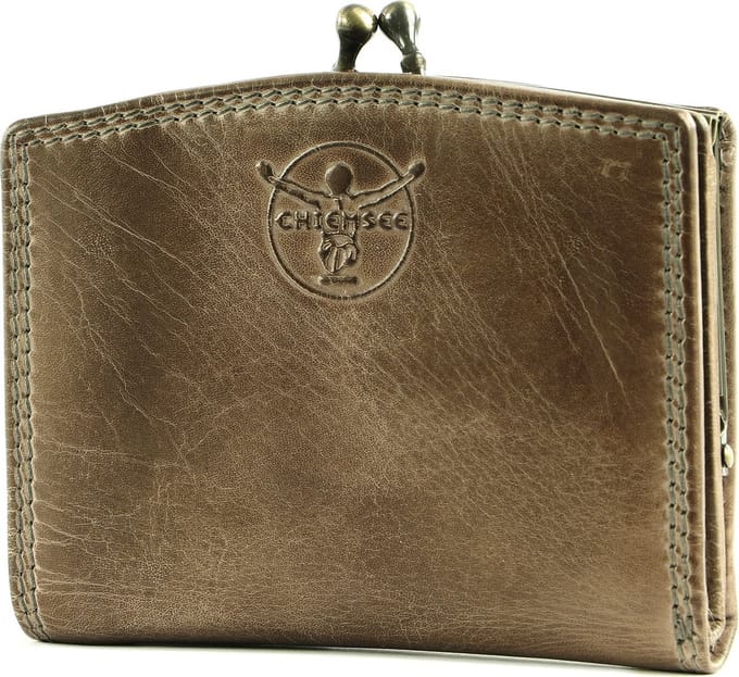 CHIEMSEE Leren Portemonnee Leather Wallet Taupe Bruine
