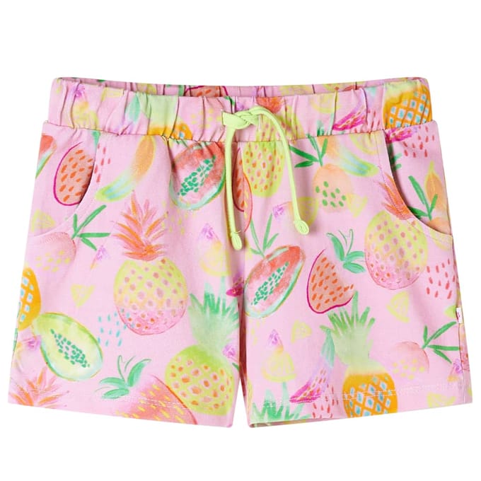 vidaXL Kindershort met trekkoord 116 zachtroze
