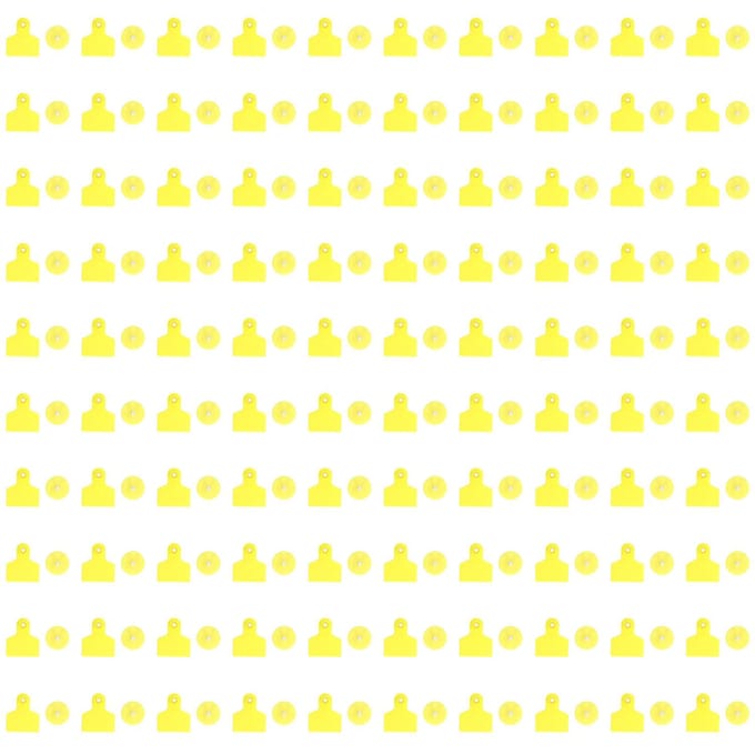 100 Sets Vee Oormerken Geel Sterk Plastic Gemakkelijk te Gebruiken Blanco Vee Oormerken voor Koe Schaap yellow