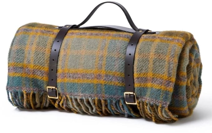 Picknickkleed Polo Cottage - Wol - Leren Draagset - Waterdicht - 145x183cm - Tweedmill