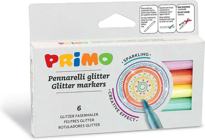 Primo | Viltstiften Glitter 6 Stuks