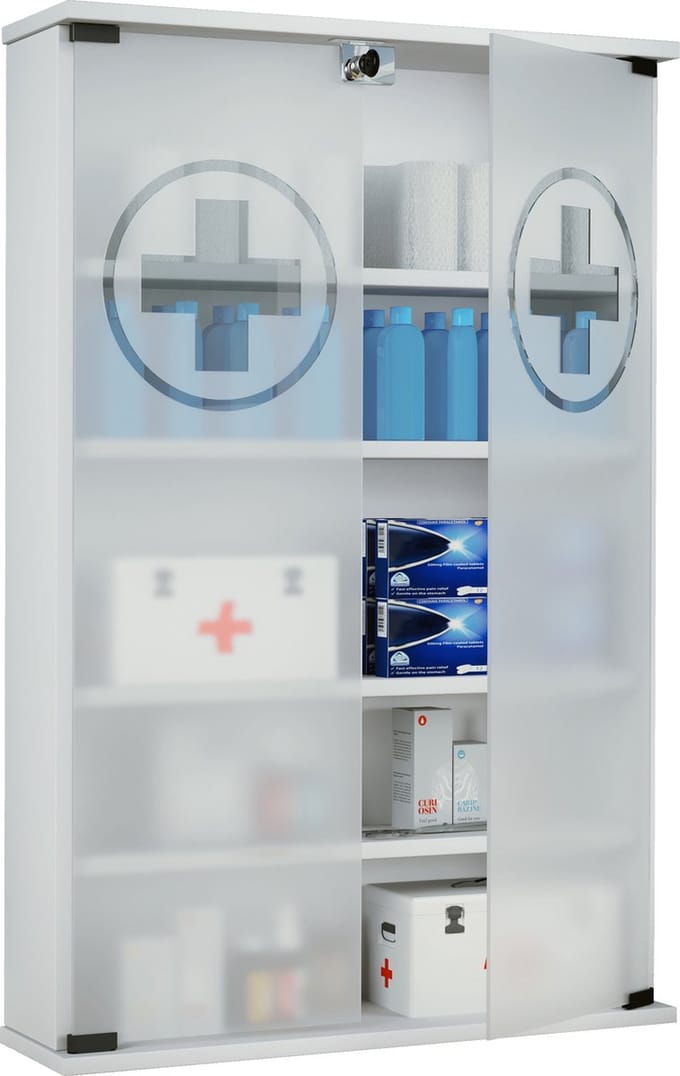 Medicijnkast Apothekerskast Plankenkast Afsluitbare kast Honula