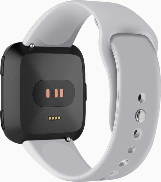 Siliconen bandje - geschikt voor Fitbit Versa / Versa 2 - maat M/L - grijs