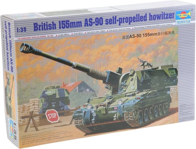 Modelbouwset Britse 155 mm AS-90 zelfrijdende lafette