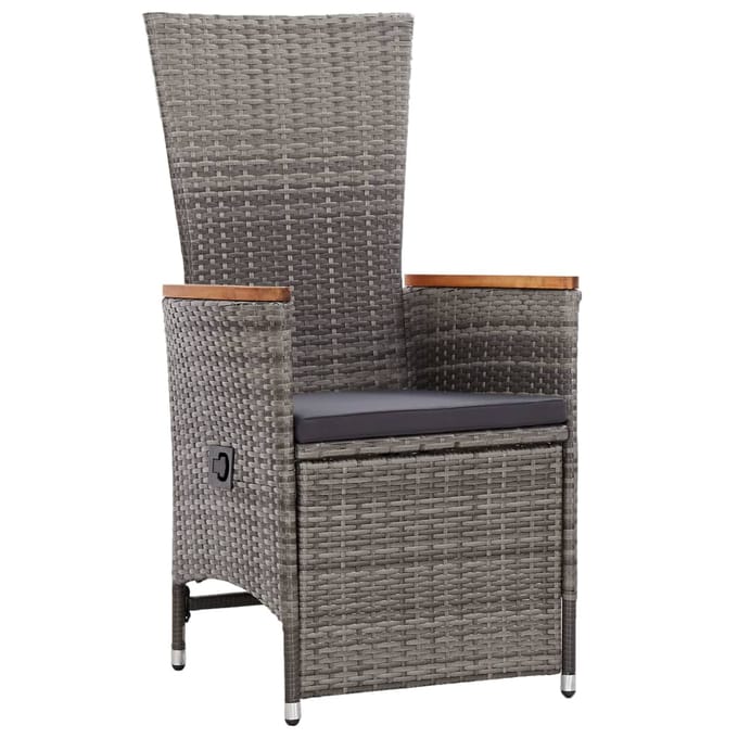 vidaXL - 9-delige - Tuinset - met - kussens - grijs
