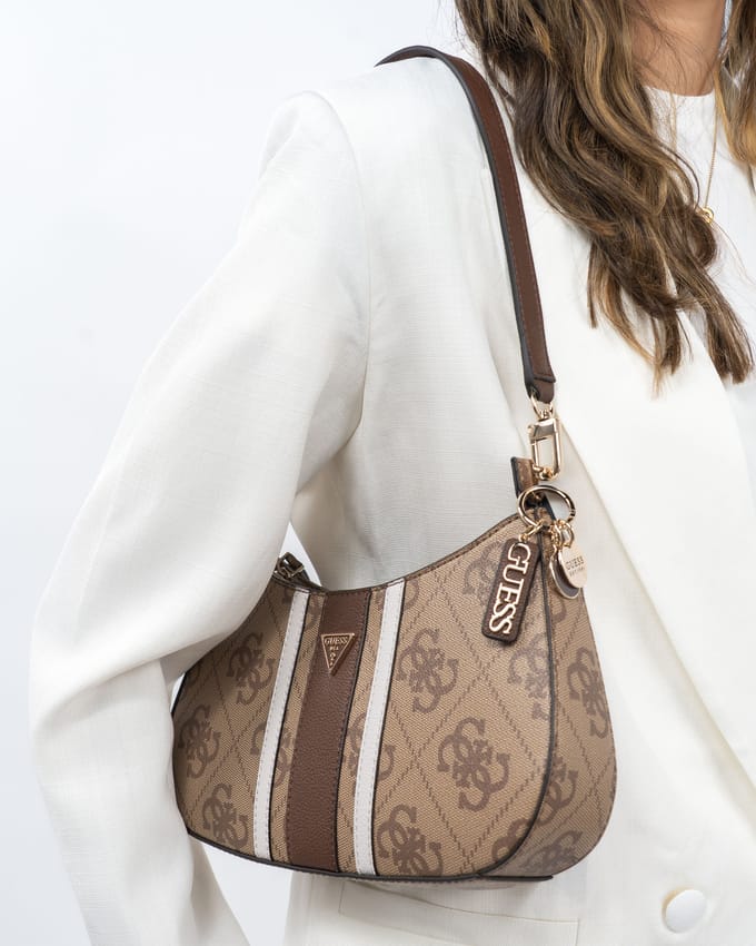 Guess Noelle ll Top Zip - Schoudertas 29 cm (latte logo/brown)