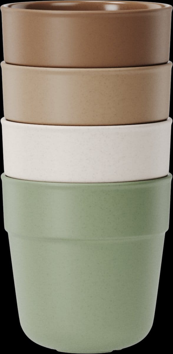 BE O Mug set van 4 gemaakt van gebruikte, plantaardige oliën