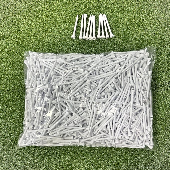 Houten Golf Tees 70mm Biologisch Afbreekbaar - Pak van 1000 Stuks