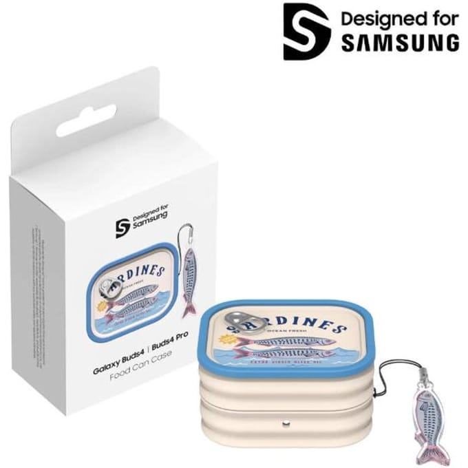 Originele Samsung Galaxy Buds4|Buds4 Pro Hoesje Blikjes Ontwerp Sardines gray