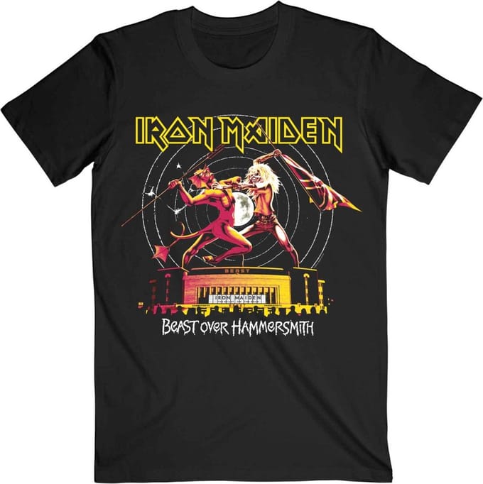 Iron Maiden - Beast Over Hammersmith Eddie & Devil Tonal Heren T-shirt - S - Zwart